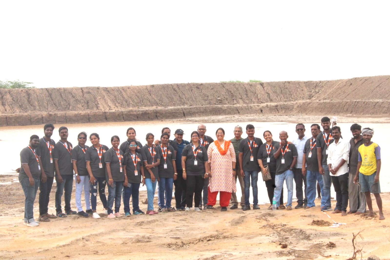 Sanitation First team at the Tamaraikulam Oorani being rejuvenated